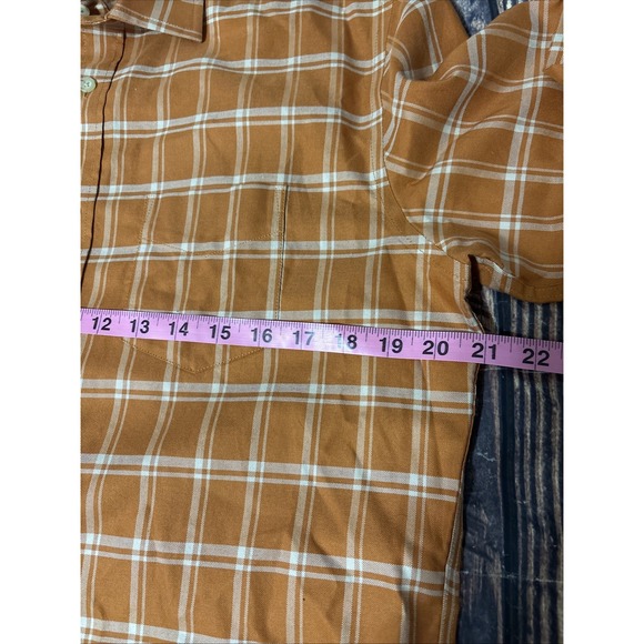 UNTUCKit Shirt Mens Medium Button Up Wrinkle Free UT Orange Colson WF - Picture 3 of 6